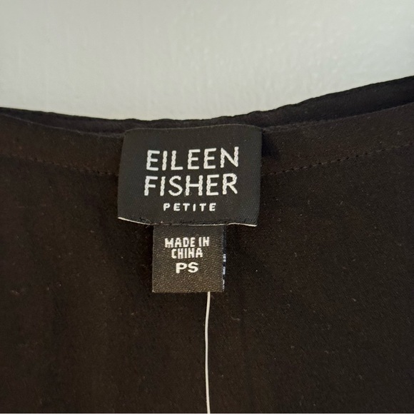 NEW EILEEN FISHER gathered 100% silk skirt in black - Picture 4 of 8